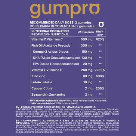 Vision en Gominolas AREDS + Luteína y Zinc | Gumpro