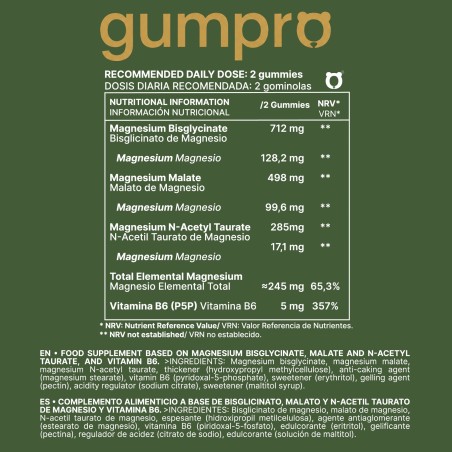 Gominolas de magnesio (triple) · Descanso y energía | Gumpro