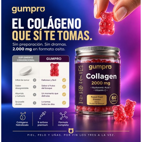 Colágeno en Gominolas 2000mg + Biotina y Vitamina C | Gumpro
