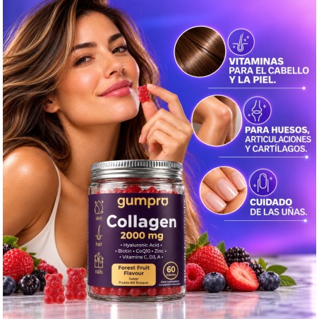 Colágeno en Gominolas 2000mg + Biotina y Vitamina C | Gumpro