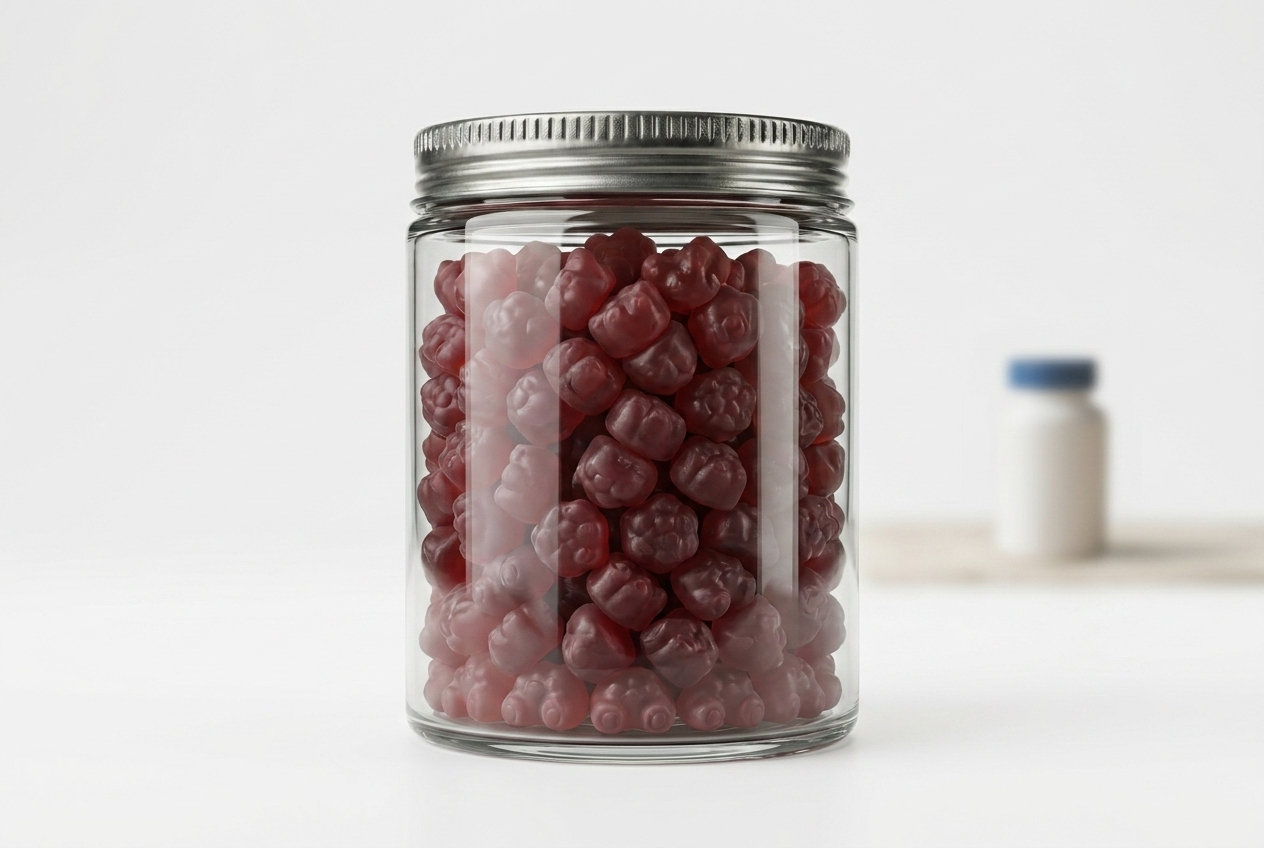Colágeno en gominolas: por qué el formato decide si funciona (no la marca) 5 Envase de cristal cerámico Gumpro para colágeno en gominolas: sin microplásticos