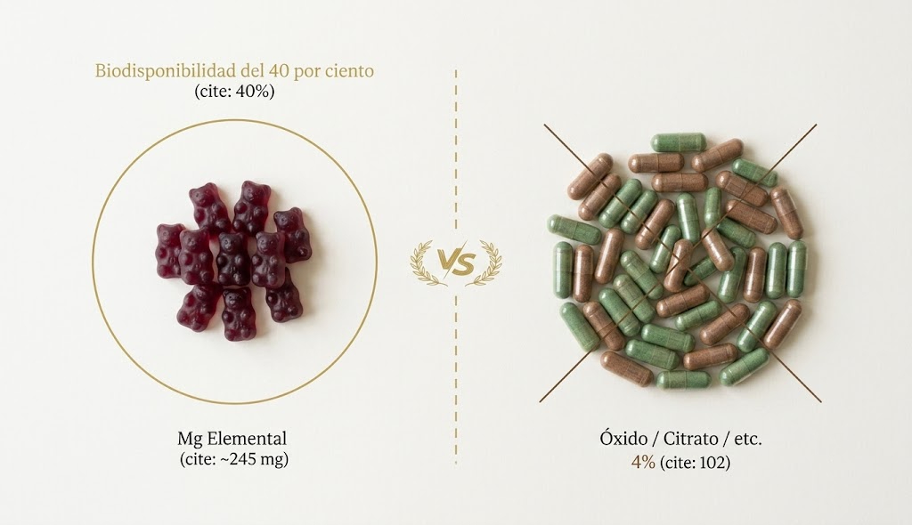 Dosis de magnesio bajo el límite superior de 250 mg frente a una dosis por encima del UL EFSA